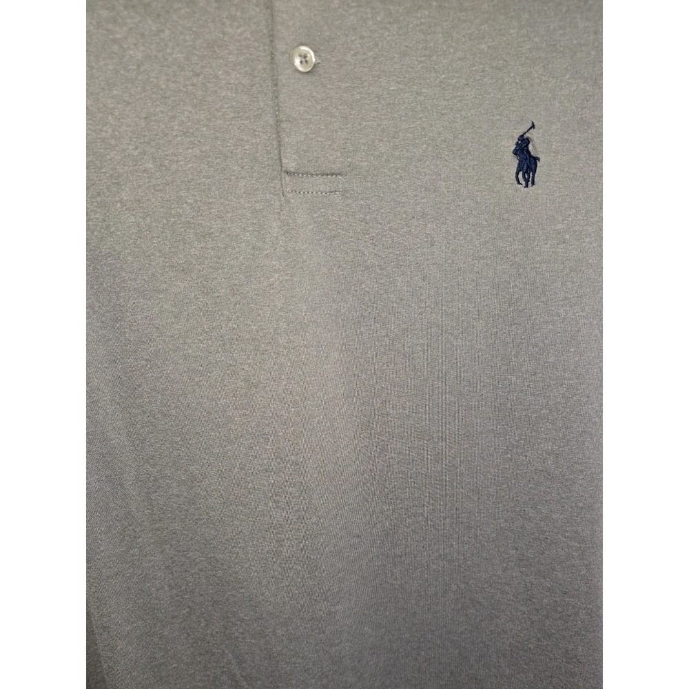 Polo Ralph Lauren Performance Polo Shirt Men XL Gray Golf Moisture Wicking - Picture 7 of 8